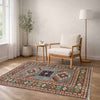 Kazak Rug Handmade Gray Medallion 3x5 ft