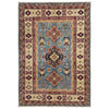 Kazak Rug Handmade Blue Medallion 3x5 ft
