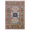 Kazak Rug Handmade Gray Medallion 3x5 ft