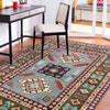 Kazak Rug Handmade Gray Medallion 3x5 ft