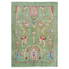 Sultani Area Rug Handmade Green Floral 3x5 ft