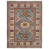 Kazak Rug Handmade Blue Medallion 3x5 ft