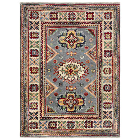 Kazak Rug Handmade Blue Medallion 3x5 ft
