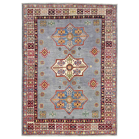 Kazak Rug Handmade Blue Medallion 3x5 ft
