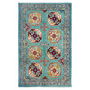 Waziri Area Rug Handmade Blue Medallion 3x5 ft