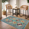 Waziri Area Rug Handmade Blue Medallion 3x5 ft