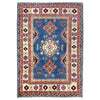 Kazak Rug Handmade Blue Medallion 3x5 ft