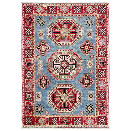 Kazak Rug Handmade Blue Medallion 3x5 ft