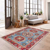 Kazak Rug Handmade Blue Medallion 3x5 ft