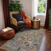 Waziri Area Rug Handmade Gray Medallion 3x5 ft