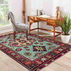 Kazak Rug Handmade Blue Medallion 3x5 ft