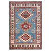 Kazak Rug Handmade Blue Medallion 3x5 ft