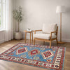 Kazak Rug Handmade Blue Medallion 3x5 ft