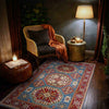 Kazak Rug Handmade Blue Medallion 3x5 ft