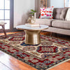 Kazak Rug Handmade Beige Medallion 2x4 ft