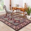 Kazak Rug Handmade Gray Medallion 2x4 ft