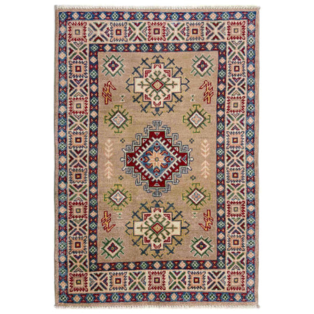 Kazak Rug Handmade Multi Medallion 2x4 ft