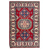 Kazak Rug Handmade Red Medallion 2x4 ft