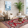 Kazak Rug Handmade Red Medallion 2x4 ft
