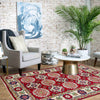 Kazak Rug Handmade Red Medallion 2x4 ft