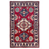 Kazak Rug Handmade Red Medallion 2x4 ft