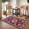 Kazak Rug Handmade Red Medallion 2x4 ft