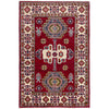 Kazak Rug Handmade Red Medallion 2x4 ft
