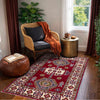 Kazak Rug Handmade Red Medallion 2x4 ft