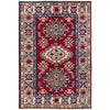 Kazak Rug Handmade Red Medallion 2x4 ft
