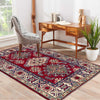 Kazak Rug Handmade Red Medallion 2x4 ft