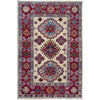 Kazak Rug Handmade Beige Medallion 2x4 ft