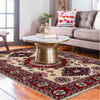 Kazak Rug Handmade Beige Medallion 2x4 ft