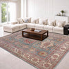 Kazak Rug Handmade Gray Medallion 6x9 ft