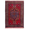 Baluchi Rug Handmade Red Geometric 2x4 ft