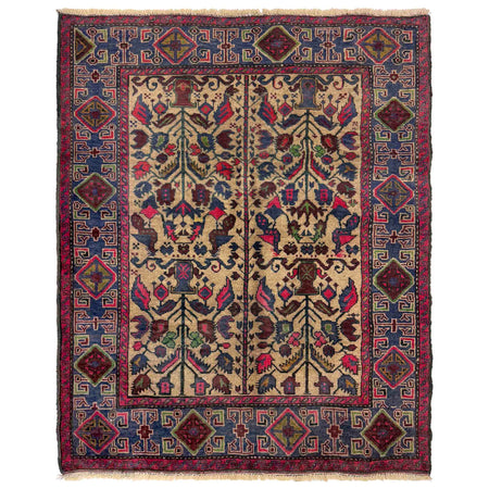 Baluchi Rug Handmade Multi Geometric 3x5 ft