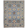 Kazak Rug Handmade Blue Medallion 4x7 ft