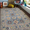 Kazak Rug Handmade Blue Medallion 4x7 ft