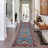 Kazak Rug Handmade Blue Medallion 10' Runner