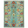 Sultani Area Rug Handmade Blue Floral 4x6 ft