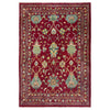 Sultani Area Rug Handmade Red Floral 4x6 ft