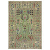 Tree Of Life Area Rug Handmade Green Floral 4x6 ft