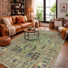Tree Of Life Area Rug Handmade Green Floral 4x6 ft