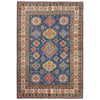 Kazak Rug Handmade Blue Medallion 4x7 ft