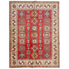 Kazak Rug Handmade Red Medallion 4x7 ft
