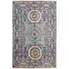 Kazak Rug Handmade Gray Medallion 4x6 ft