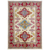 Kazak Rug Handmade Beige Medallion 4x6 ft