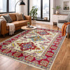 Kazak Rug Handmade Beige Medallion 4x6 ft