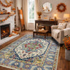 Heriz Area Rug Handmade Multi Medallion 4x6 ft