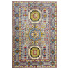 Kazak Rug Handmade Gray Medallion 4x6 ft