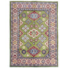 Kazak Rug Handmade Green Medallion 4x7 ft